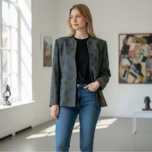 Carlisle Vintage Single Breast Tweed Blazer Size 14